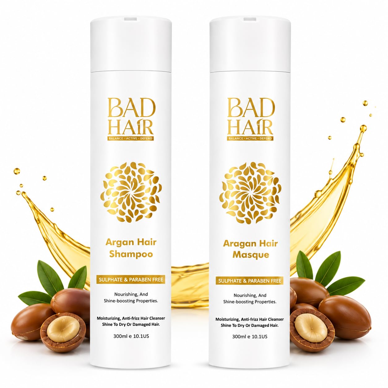BAD HAIR Argan Hair Care Combo Shampoo and Hair Masque